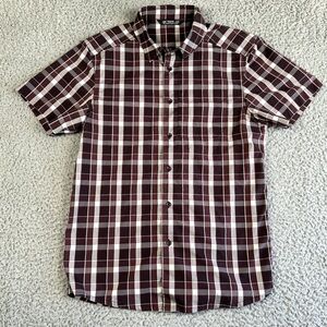 Arc'teryx Burgundy and White Plaid Casual Button Down Shirt